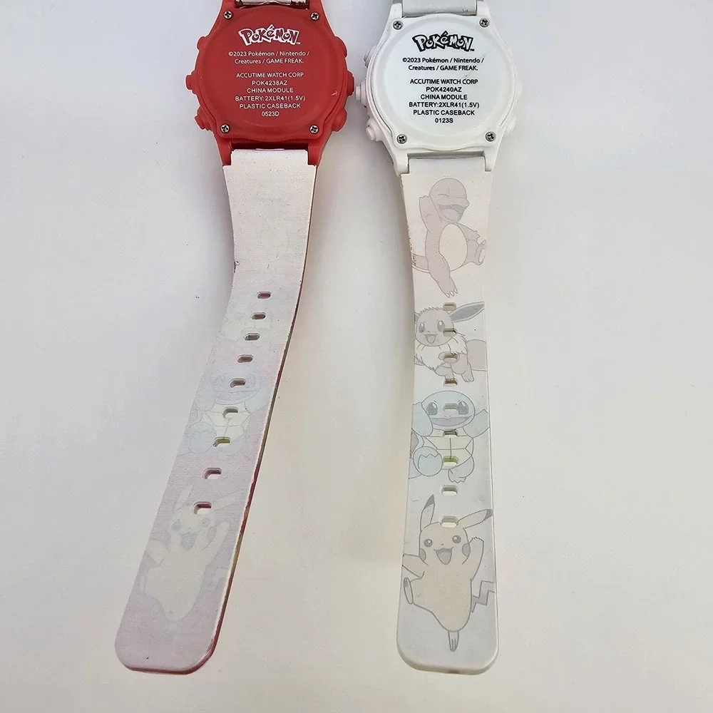 2X Pokemon Pikachu Digital Watches 36MM Multicolor Plastic Bands‎ Working